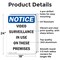 Signmission Video Surveillance In Use OSHA Notice Sign, Aluminum, 18in W x 24in L, 2PK OS-2PACK-NS-A-1824-V-16823 - alternate 3
